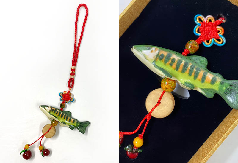 葉佳讓  平安鮭 平安歸來 掛飾  吊飾 台灣木雕 decoration